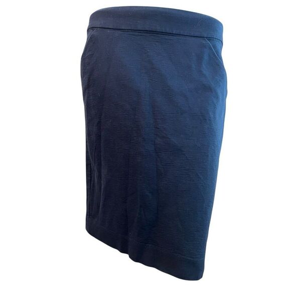 J Crew Size 8 Navy Blue Straight The Pencil Skirt  Lined Zips Career Pockets - Picture 1 of 7